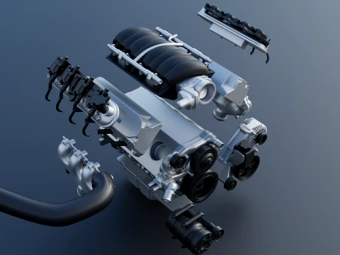 GM LS3 V8 Engine 3D Print Model