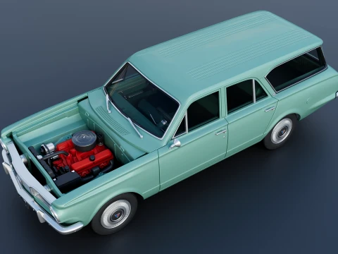 Plymouth Valiant Station Wagon 1965 3D Print Model