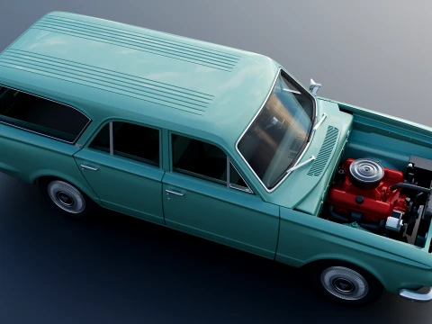 Plymouth Valiant Station Wagon 1965 3D Print Model