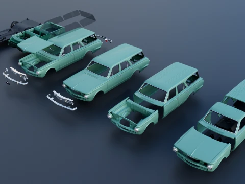 Plymouth Valiant Station Wagon 1965 3D Print Model
