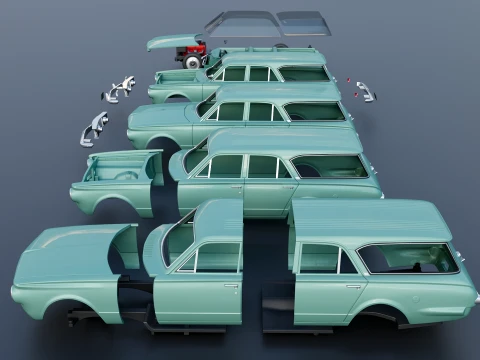 Plymouth Valiant Station Wagon 1965 3D Print Model