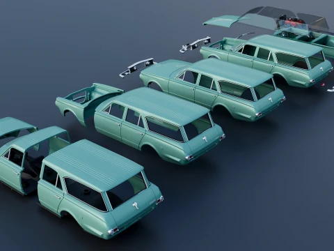 Plymouth Valiant Station Wagon 1965 3D Print Model