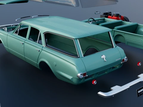 Plymouth Valiant Station Wagon 1965 3D Print Model