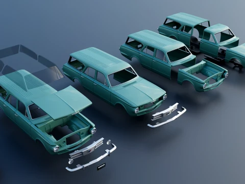 Plymouth Valiant Station Wagon 1965 3D Print Model