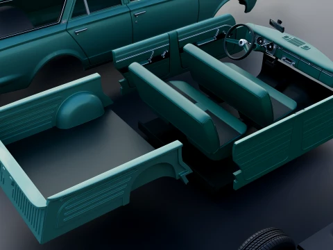 Plymouth Valiant Station Wagon 1965 3D Print Model