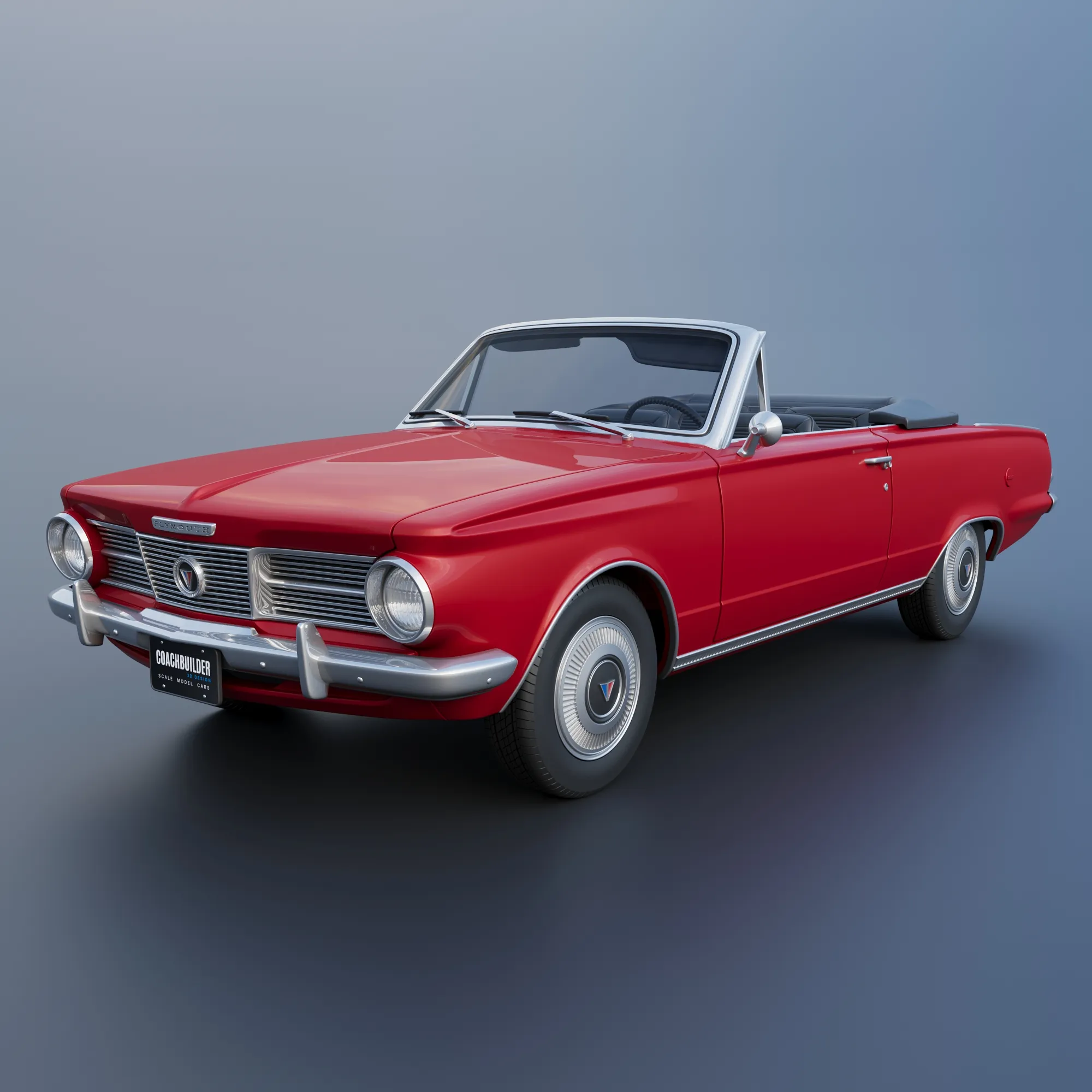 Plymouth Valiant Convertible 1965 3D Print Model .c4d .max .obj .3ds .fbx .stl .blend