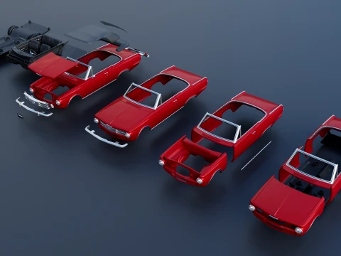 Plymouth Valiant Convertible 1965 3D Print Model