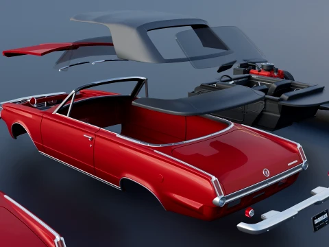 Plymouth Valiant Convertible 1965 3D Print Model