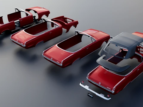 Plymouth Valiant Convertible 1965 3D Print Model