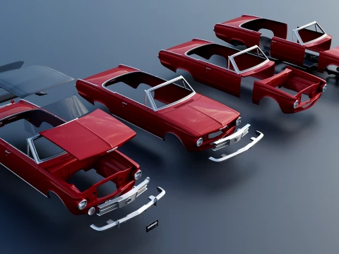 Plymouth Valiant Convertible 1965 3D Print Model