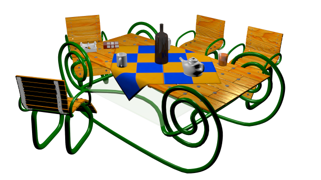 garden tablechairs Modelo 3D .c4d .max .obj .3ds .fbx .stl .blend 