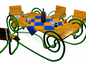 garden tablechairs 3D 모델