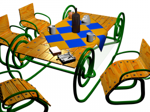 garden tablechairs Modelo 3D