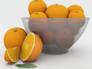 modern bowl of oranges 3D Model