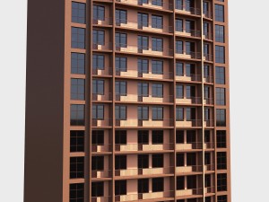 residential building with offices on the 1 floor Modèle 3D