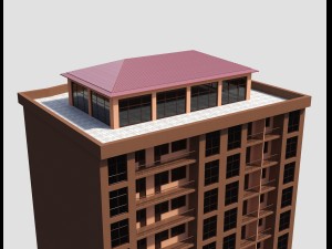 residential building with offices on the 1 floor Modèle 3D