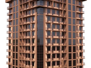 corner residential building with offices in1 floor Modelo 3D