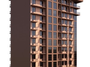corner residential building with offices in1 floor Modelo 3D