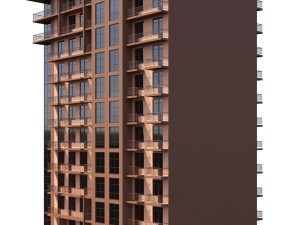 corner residential building with offices in1 floor Modelo 3D