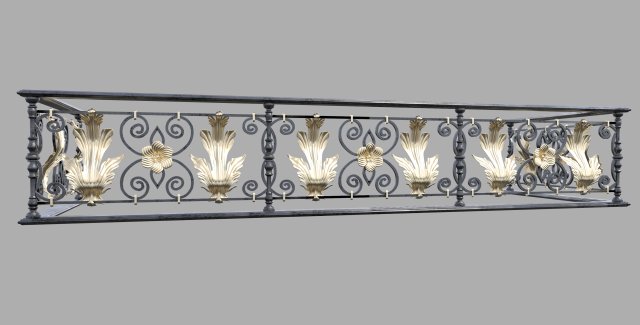 forged decorativ railing 3D Модель .c4d .max .obj .3ds .fbx .stl .blend