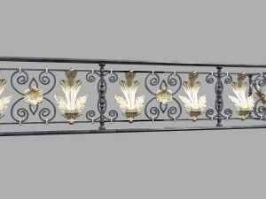 corrim&atilde;o decorativo forjado Modelo 3D