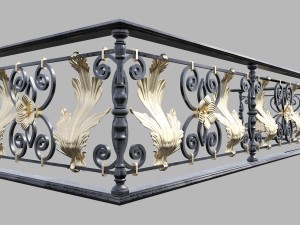 forged decorativ railing 3D Модель
