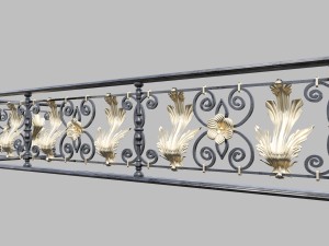 forged decorativ railing 3D Модель