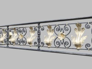 forged decorativ railing 3D Model