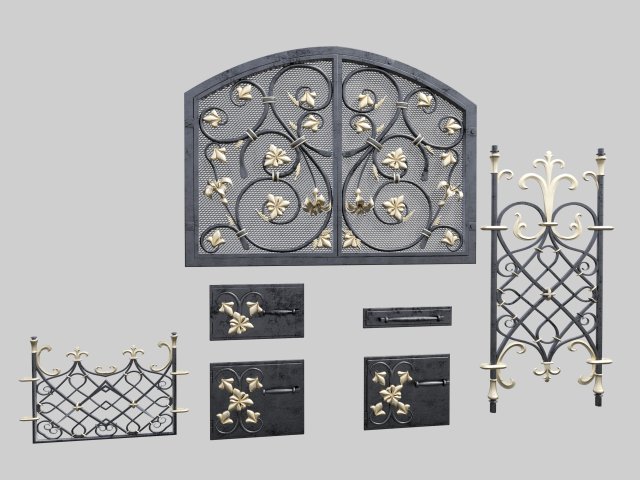 forged furnace doors 3Dモデル .c4d .max .obj .3ds .fbx .stl .blend 