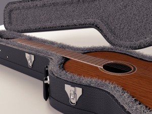 classical guitar with case Modelo 3D