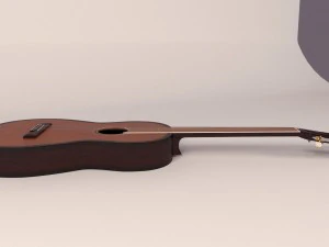 classical guitar with case 3D Model