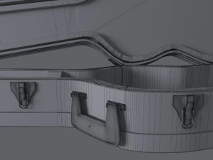 classical guitar with case 3D Model