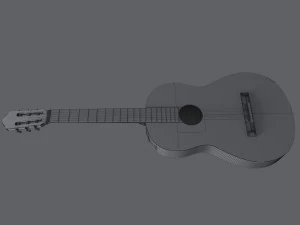classical guitar with case 3D Model