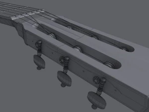 classical guitar with case 3D Model