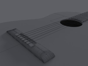 classical guitar with case Modelo 3D