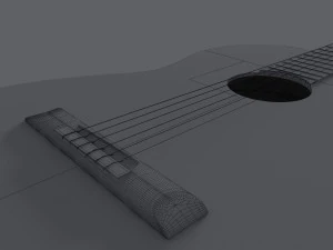 classical guitar with case 3D Model