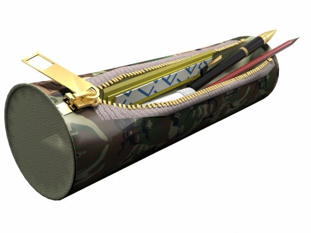 pencil case military 3D Model .c4d .max .obj .3ds .fbx .stl .blend 