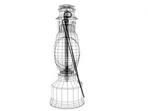 old kerosene lamp 3D 모델
