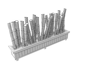 bamboo fence Model 3D