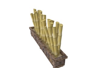 bamboo fence Model 3D