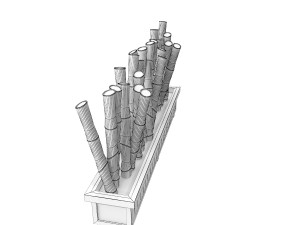 bamboo fence Model 3D