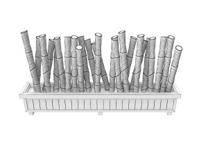 bamboo fence Model 3D