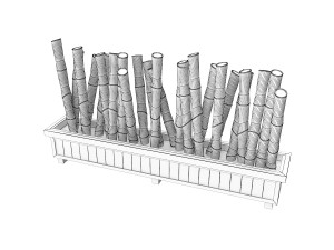 bamboo fence Model 3D