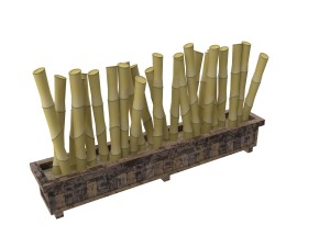 bamboo fence Model 3D