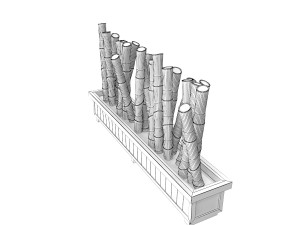 bamboo fence Model 3D