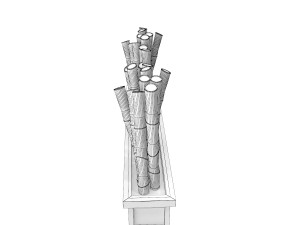 bamboo fence Model 3D