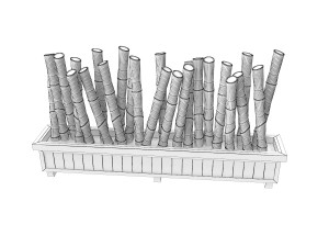 bamboo fence Model 3D