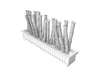bamboo fence Model 3D