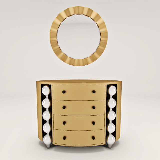 bedroom chest of drawers Modello 3D .c4d .max .obj .3ds .fbx .stl .blend 