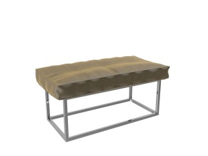 leather and metall bench 3Dモデル